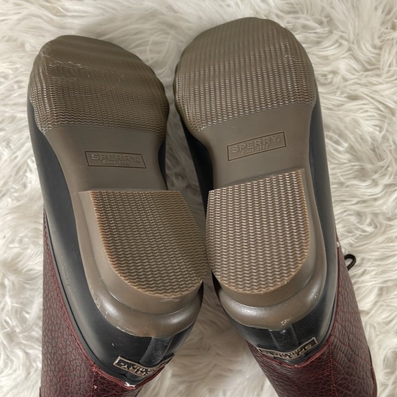 SPERRY MEN'S SALTWATER DUCK BOOT - BLACK/AMARETTO SIZE 13 NEW - Picture 13 of 15